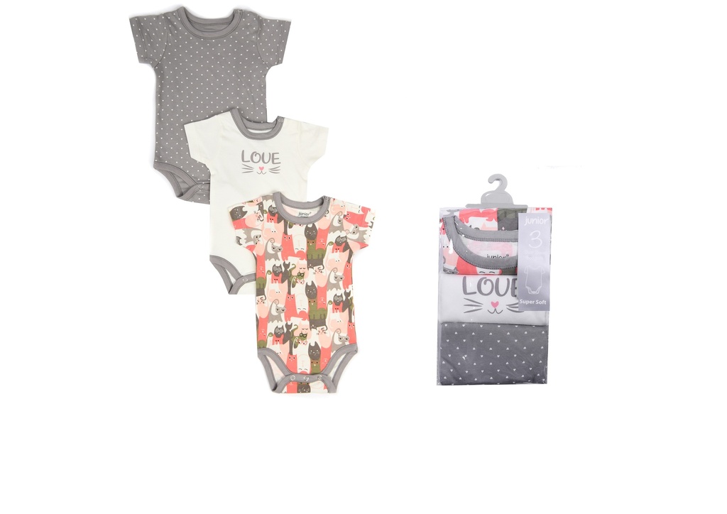 Bodysuit P/3 Short Sleeve cat