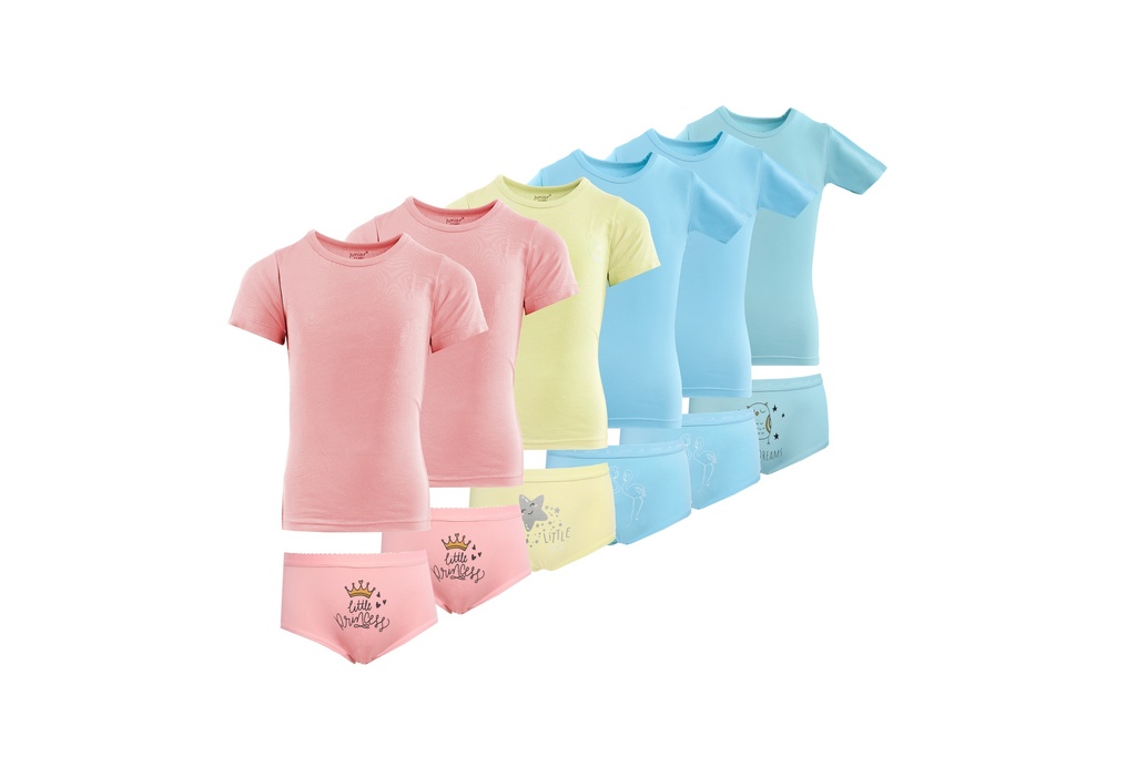 Set of "Short sleeve flannel
+printed panty "