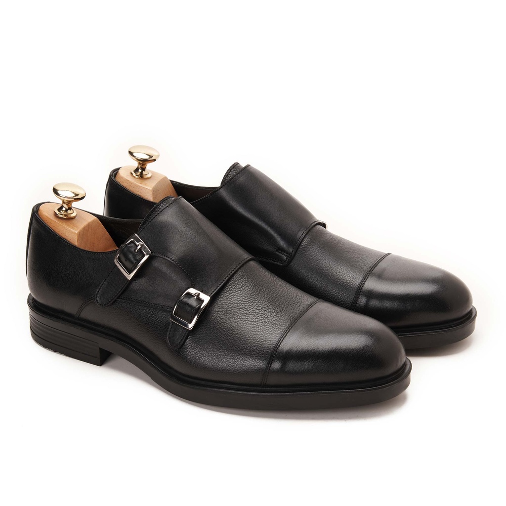 Double Monk Cap Black With Grain
