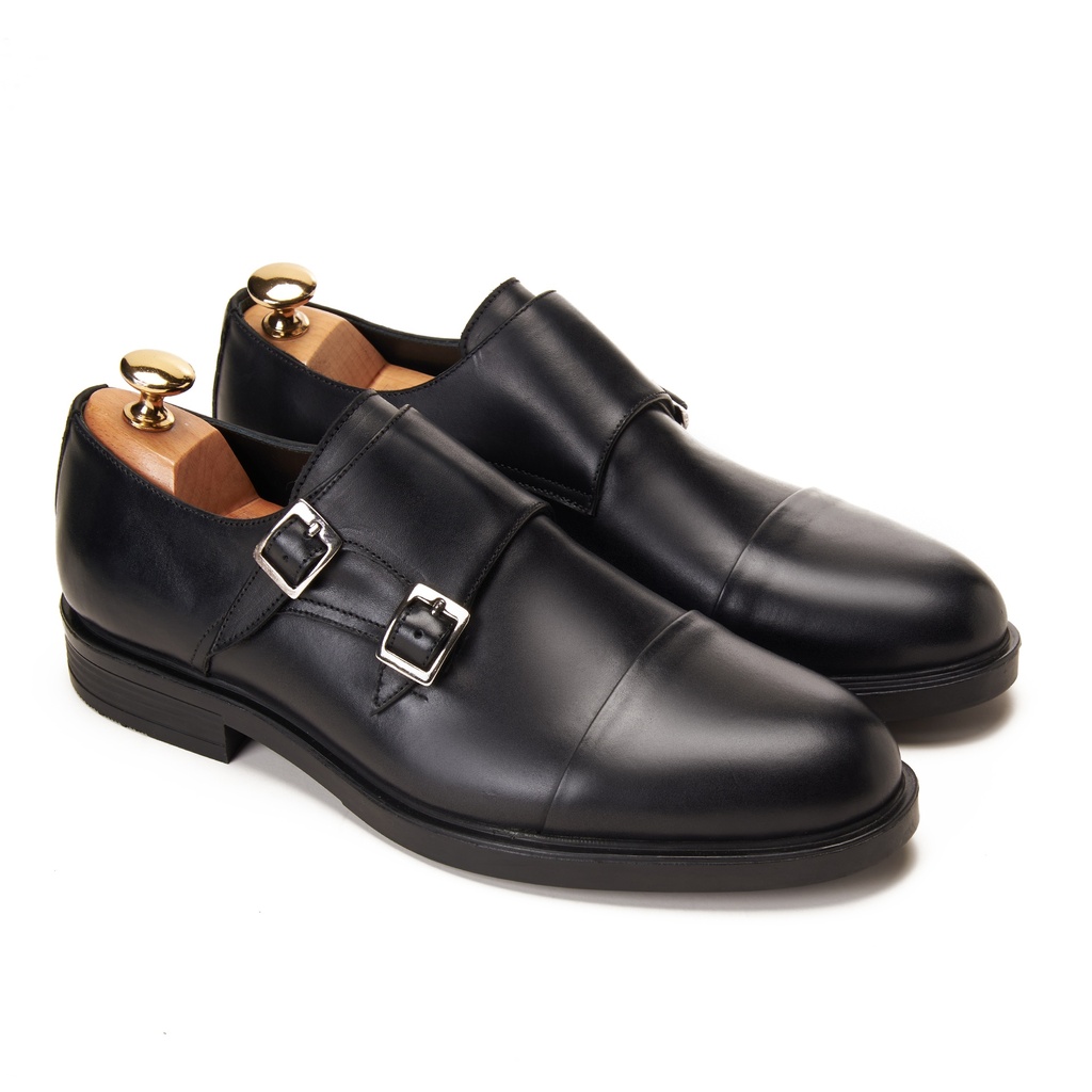Double Monk Strap Black