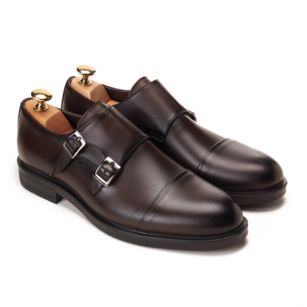 Double Monk Strap Genuine Brown