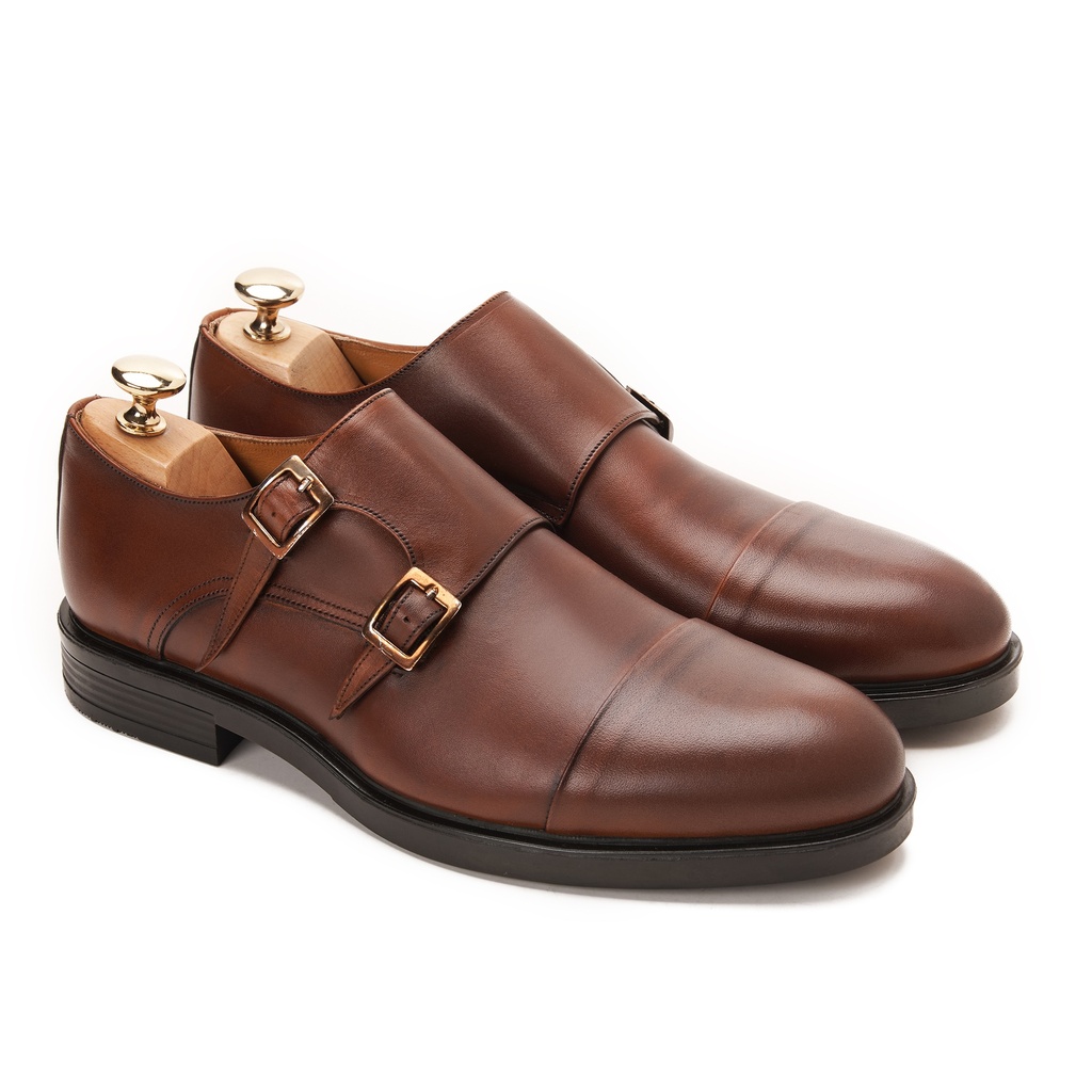 Double Monk Strap Light Genuine Brown