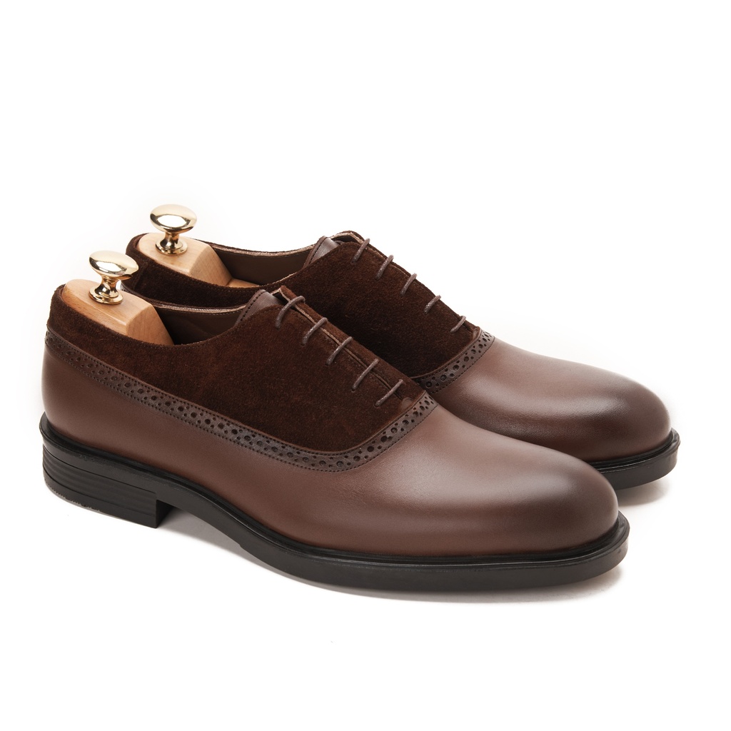 Oxford Plain Toe Genuine Brown With Suede