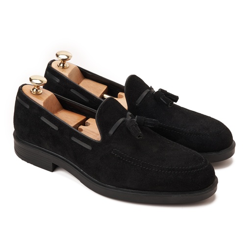 [LKBL23-32-Black] Tassels Loafer Suede Black