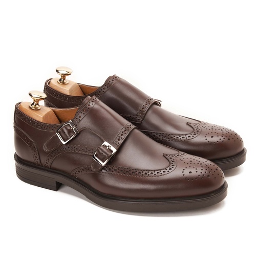 [DMBR18-12-Brown] Double Monk Brogue Brown