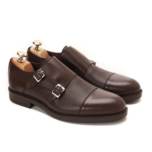 [DMC16-162-Brown] Double Monk Cap Brown With Lama
