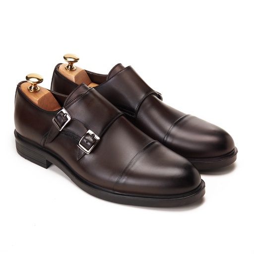 [DMG1-12-Genuine Brown] Double Monk Strap Genuine Brown