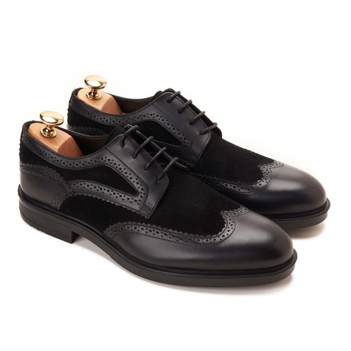 [DBR9-132-Black] Callisto Derby Brogue Black With Suede
