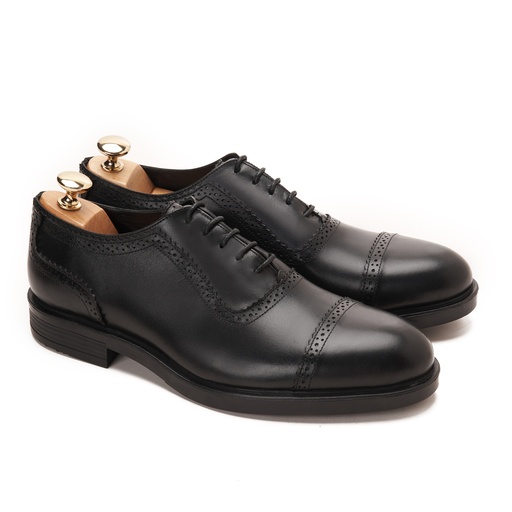 [OCB5-12-Black] Mars Cap Toe Oxford Black