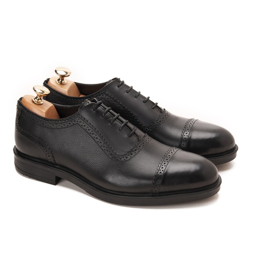[OCB5-152-Black] Mars Cap Toe Oxford Black With Grain