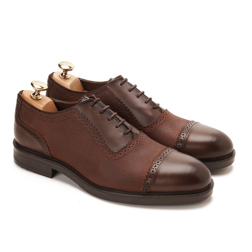 [OCB5-162-Genuine Brown] Mars Cap Toe Oxford Genuine Brown With Lama