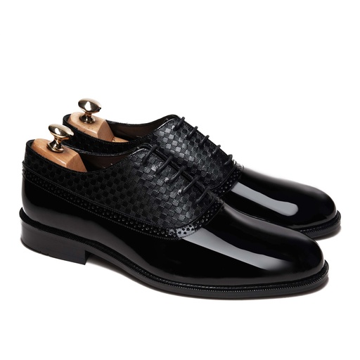 [OP6-291-Black] Oxford Plain Glossy Black With Chess