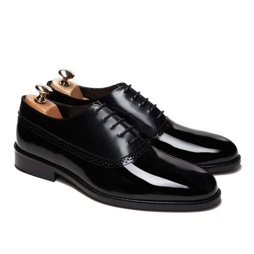 [OP6-271-Black] Oxford Plain Glossy Black With Satin