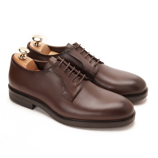 [DPG7-12-Genuine Brown] Derby Wing Plain Genuine Brown