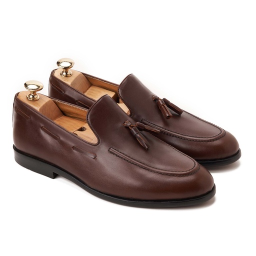 [5LKBL23-13-Brown] Classic Tassels Loafer Brown