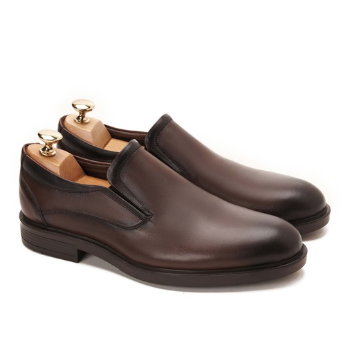 [LP1-12-Genuine Dark Brown] Glement Slip Loafer Genuine Dark Brown