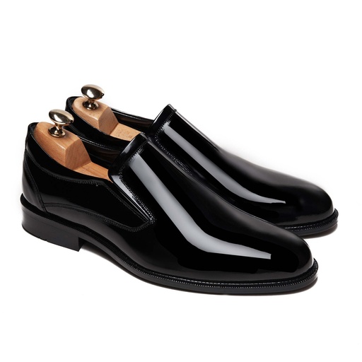 [LP1-21-Black] Glement Slip Loafer Glossy Black